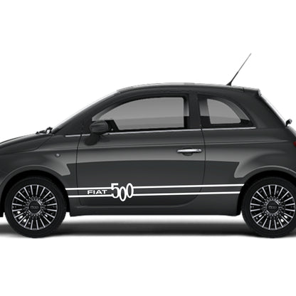 Set 2 Pcs Fiat 500 Stripes Graphics Decals for Both Sides Sticker Decals | Sport Stripes Vinyl Adhesives Fiat 500 vehicle wrap decor