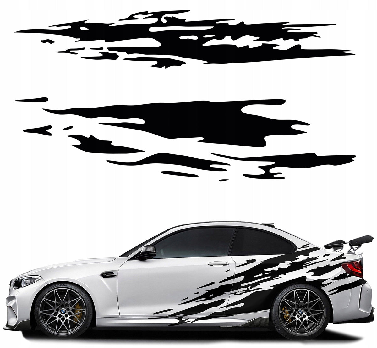 Set 2 Pcs Jerked Grounge Theme Decals Auto Sticker