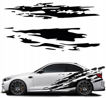 Set 2 Pcs Jerked Grounge Theme Decals Auto Sticker Graphics Both Sides Sports Splash Pattern Accessories Wrap Vinyl Decals | Auto Graphics
