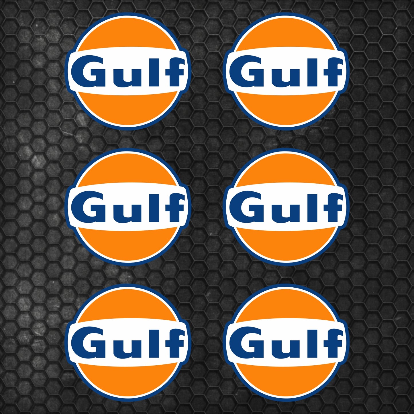 Set 6 Pcs Gulf Oil Logo Sponsor Racing Graphic | Gulf Motor Oil Hot Rod Automotive Gas Station Pump Decal Top Front Side Rear Racing Vehicle