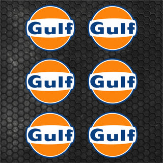 Set 6 Pcs Gulf Oil Logo Sponsor Racing Graphic