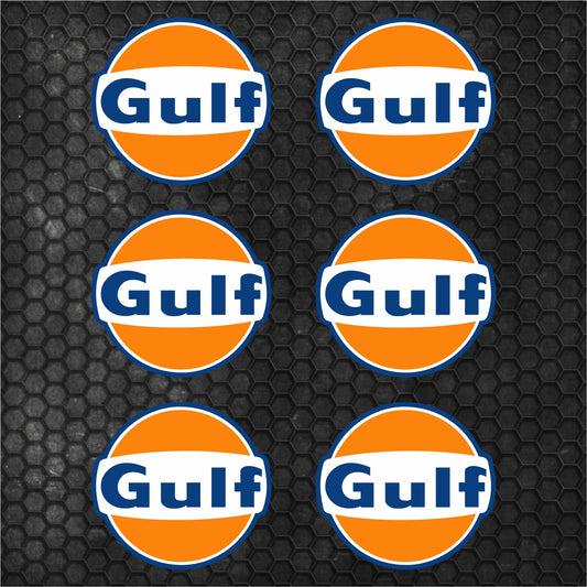 Set 6 Pcs Gulf Oil Logo Sponsor Racing Graphic | Gulf Motor Oil Hot Rod Automotive Gas Station Pump Decal Top Front Side Rear Racing Vehicle