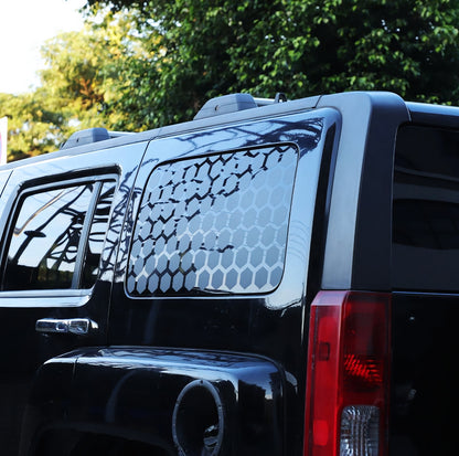 Set 2 Pcs Both Sides Hexagonal Honeycomb Graphic for Vehicle Side Window Sticker | Rear Window Decal, Honeycomb Adhesive Auto Graphics Decor