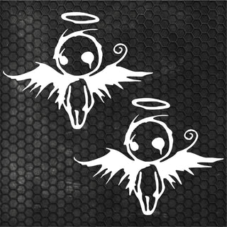 2 Pcs Sad Emo Angel Decal Sticker