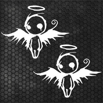 2 Pcs Sad Emo Angel Decal Sticker | Scary Angel Graphic Decal for Window, Vinyl Car Truck Van | Funny Stickers decor Angel Cover Adhesive wrap