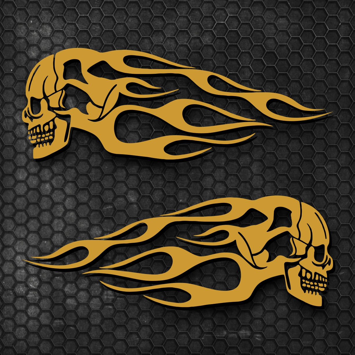 Set 2 Pcs High Quality Car Motorcycle Stickers | Motorcycle Oil Tank Stickers | Car Van Flame Skull Both Sides Decals Decor Accessories wrap