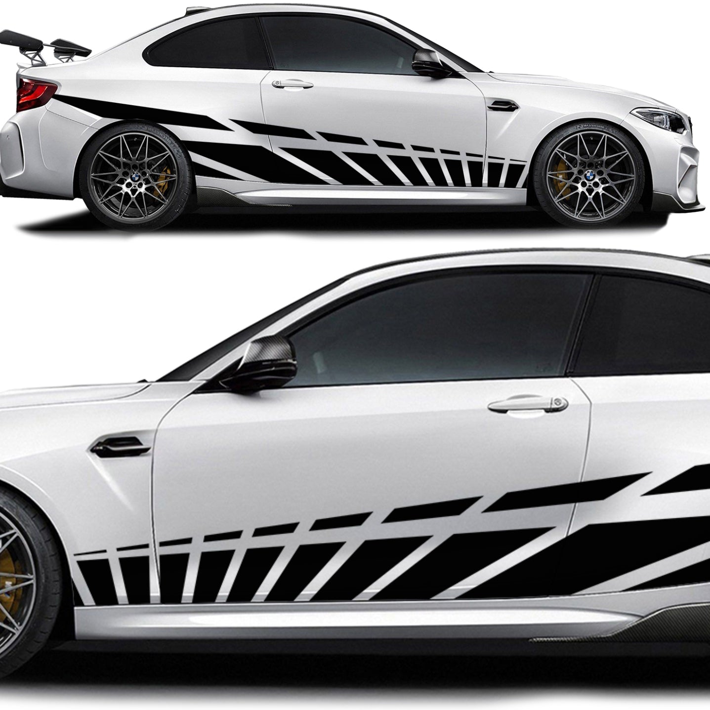 Set 2 Pcs Car Racing Stripes Sport | Motorsport both sides Stripes Graphics Decals | Universal Stripes Decal Kit | Racing Vehicle Stickers