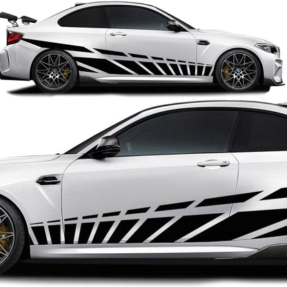 Set 2 Pcs Car Racing Stripes Sport | Motorsport both sides Stripes Graphics Decals | Universal Stripes Decal Kit | Racing Vehicle Stickers