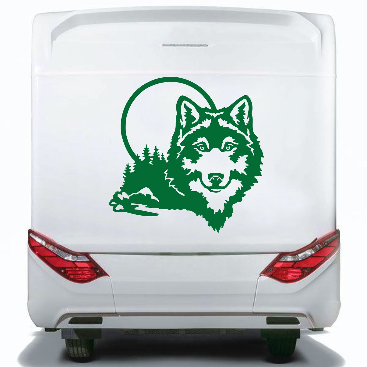 Set 2 Pcs Caravan Wolf in the forest Graphics Decals | Both Sides Camper Van Offroad Caravan Car Decoration Decals | Nature Adhesive Vinyl