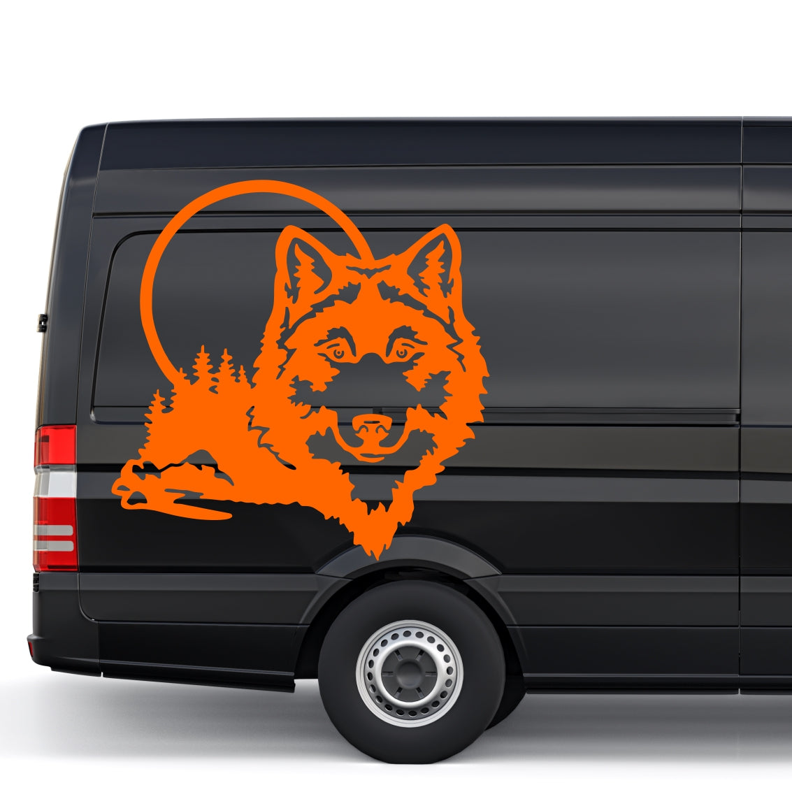 Set 2 Pcs Caravan Wolf in the forest Graphics Decals | Both Sides Camper Van Offroad Caravan Car Decoration Decals | Nature Adhesive Vinyl