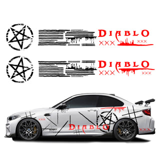 Set 2 Pcs JDM Decals The Diablo Theme Car Sticker