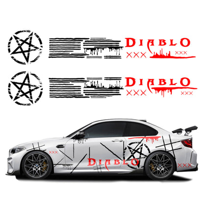 Set 2 Pcs JDM Decals The Diablo Theme Car Sticker Graphics Both Sides Sports Style Scary Pattern Accessories Wrap Vinyl Decal | Car Adhesive