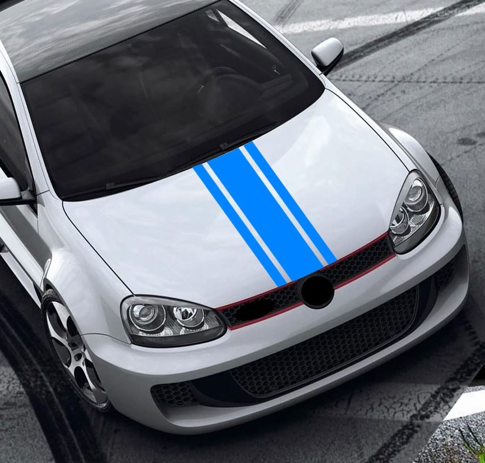 Set Car Van Hood Racing Stripe Sticker, Bonnet Bumper Vinyl Decal for Universal Van Roof Boot adhesives, Racing Stripes Camper decals wrap