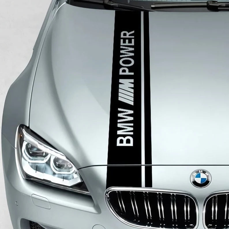 Set BMW Dual Rally Hood Stripe Racing M Power Motorsport Performance vinyl decal | Vinyl self adhesive graphic