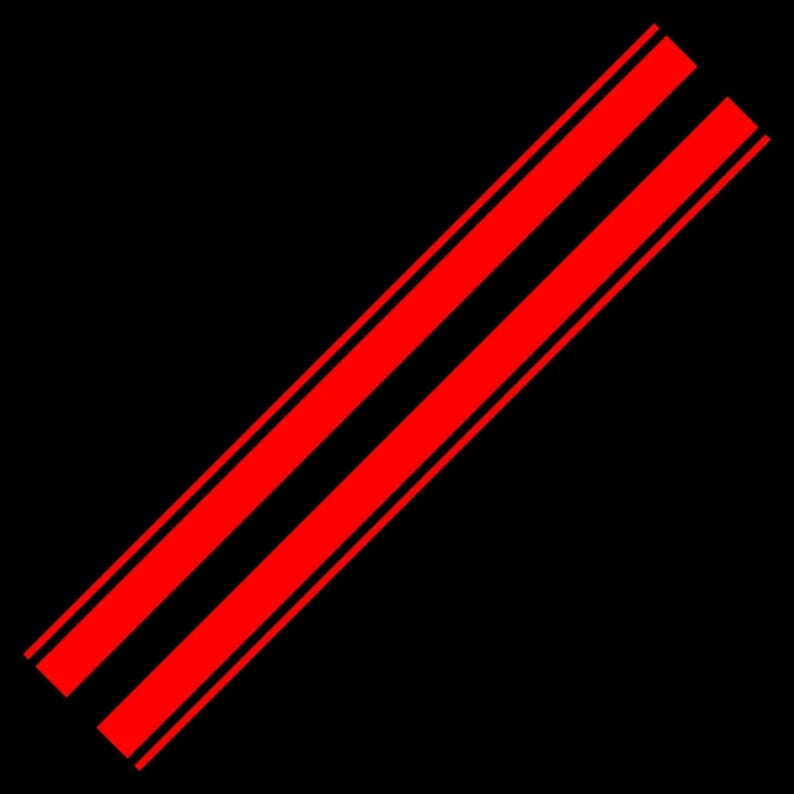 Set 2 Pcs Racing Hood Decal Black Stripes Sticker