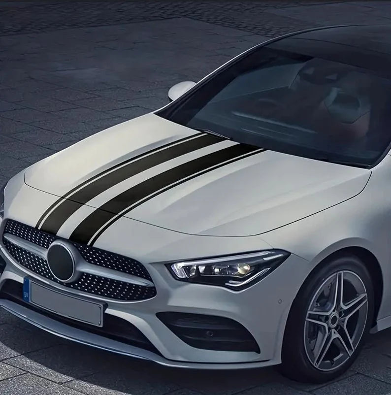 Set Car Hood Stripe Sticker Auto Racing
