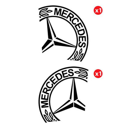 Set 2 Pcs Mercedes Emblem Graphics Decal Stickers | Premium Kit Mercedes Logo Sticker for Both Sides Big Trucks, Van and Car Stickers vinyl
