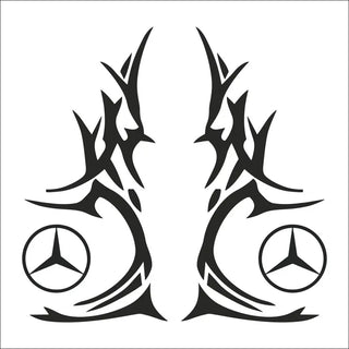 Set 2 Pcs Mercedes Corner Sides Decal Sticker