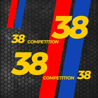 8 Pcs Set BMW Performance Stripes Side Decals vinyl sticker Race Rally with Numbers