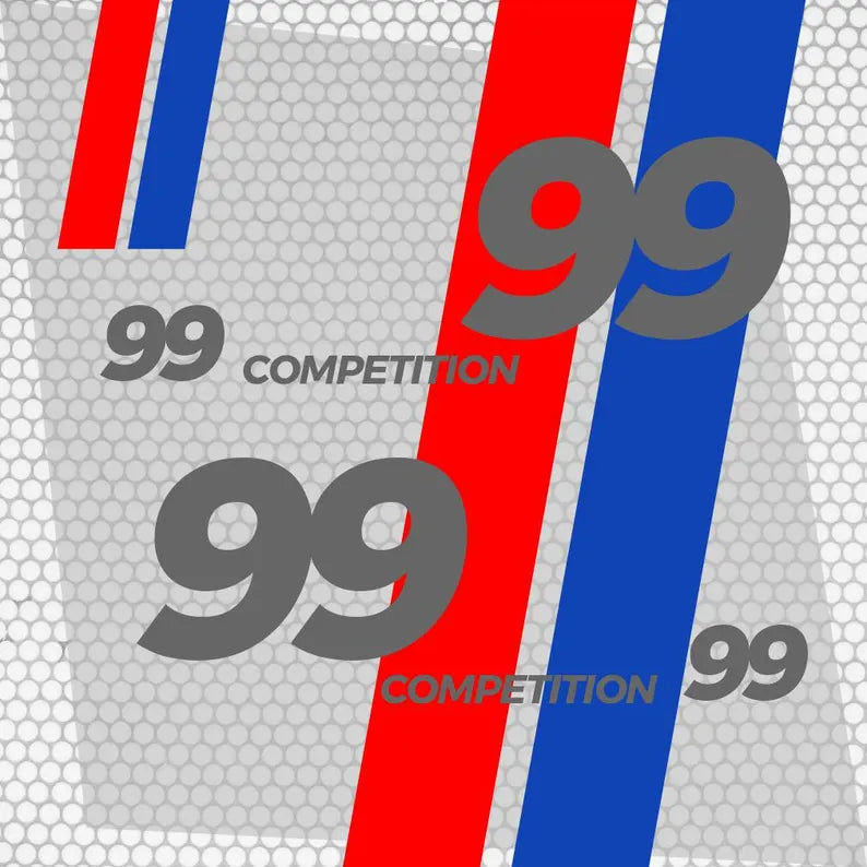 8 Pcs Set BMW Performance Stripes Side Decals vinyl sticker Race Rally with Numbers