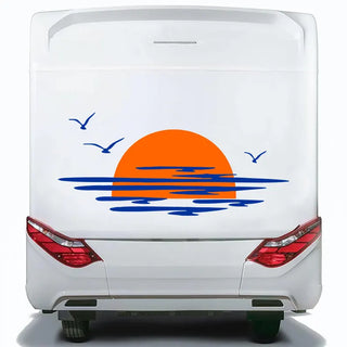 Kit Caravan Sunset among Clouds and Birds Graphics Decals