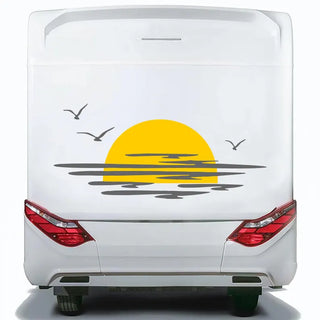 Kit Caravan Sunset among Clouds and Birds Graphics Decals