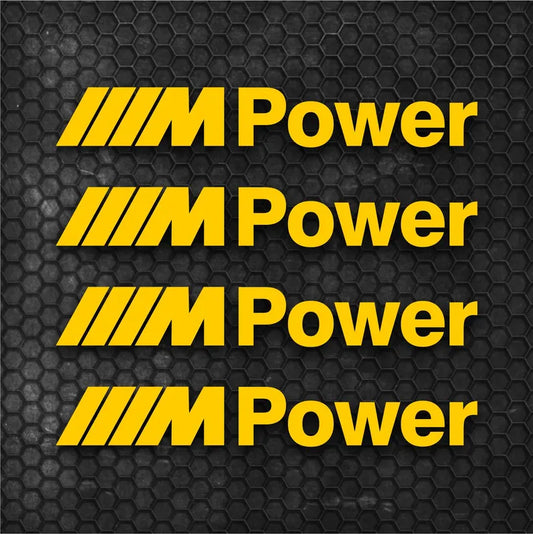 4 Pcs M logo Power Set Graphics | Sides Doors Reflective Sticker For BMW | Sport vinyl decal graphics adhesives vinyl | Motorsport decals