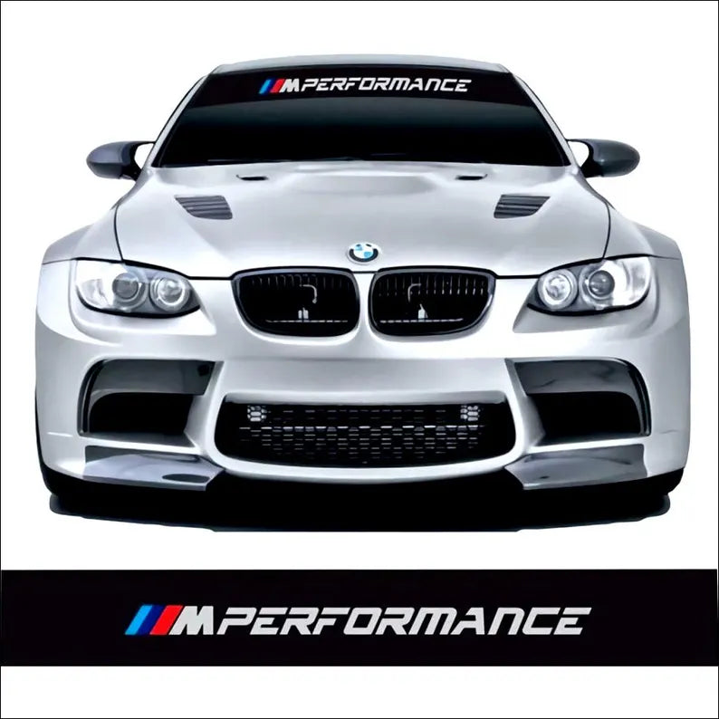 2 Models Pack M Performance Windshield Sunstrip with logo Sticker Banner Decal Rally Window Graphic | Stickers Motorsport Graphics Decor Kit