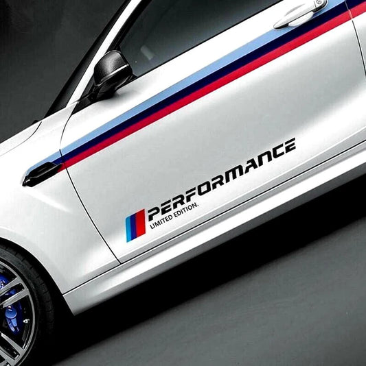 2 Pcs Emblem M Performance Limited Edition Graphic Set | Side Door Reflective Vinyl Adhesive Sticker for BMW | Sport vinyl decal graphics