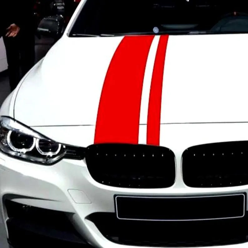 Set Car Bonnet Hood Roof Stripes Graphics Vinyl Decal Racing Sportcar