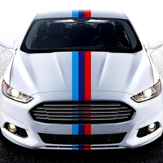 Auto Stickers 3 Meters Long BM Performance Graphics | Car Van Tricolor Stripe Decal Hood Roof Side Rear Adhesive vinyl Motorsport decor wrap