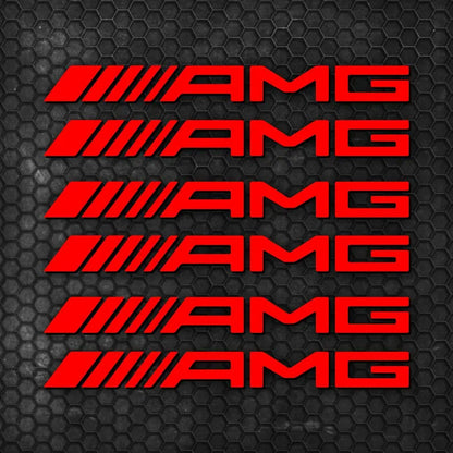 Kit 6 Pcs AMG Emblem Motorsport Graphic Decal Sticker | Set Both sides Premium Stripes Decal Graphics for car, SUV and truck vehicle decor