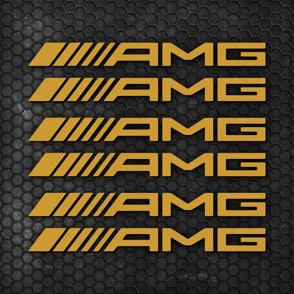 Kit 6 Pcs AMG Emblem Motorsport Graphic Decal Sticker | Set Both sides Premium Stripes Decal Graphics for car, SUV and truck vehicle decor