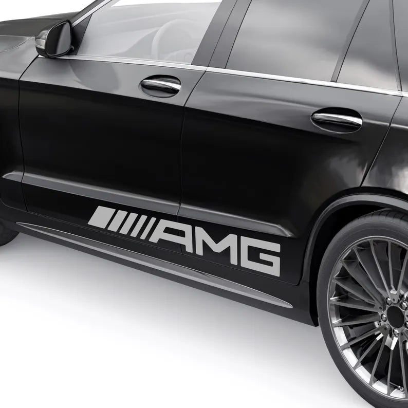 Kit 6 Pcs AMG Emblem Motorsport Graphic Decal Sticker | Set Both sides Premium Stripes Decal Graphics for car, SUV and truck vehicle decor