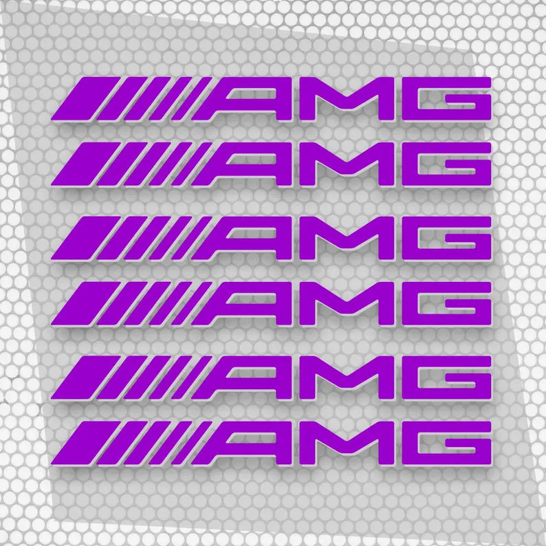 Kit 6 Pcs AMG Emblem Motorsport Graphic Decal Sticker | Set Both sides Premium Stripes Decal Graphics for car, SUV and truck vehicle decor