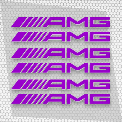 Kit 6 Pcs AMG Emblem Motorsport Graphic Decal Sticker | Set Both sides Premium Stripes Decal Graphics for car, SUV and truck vehicle decor