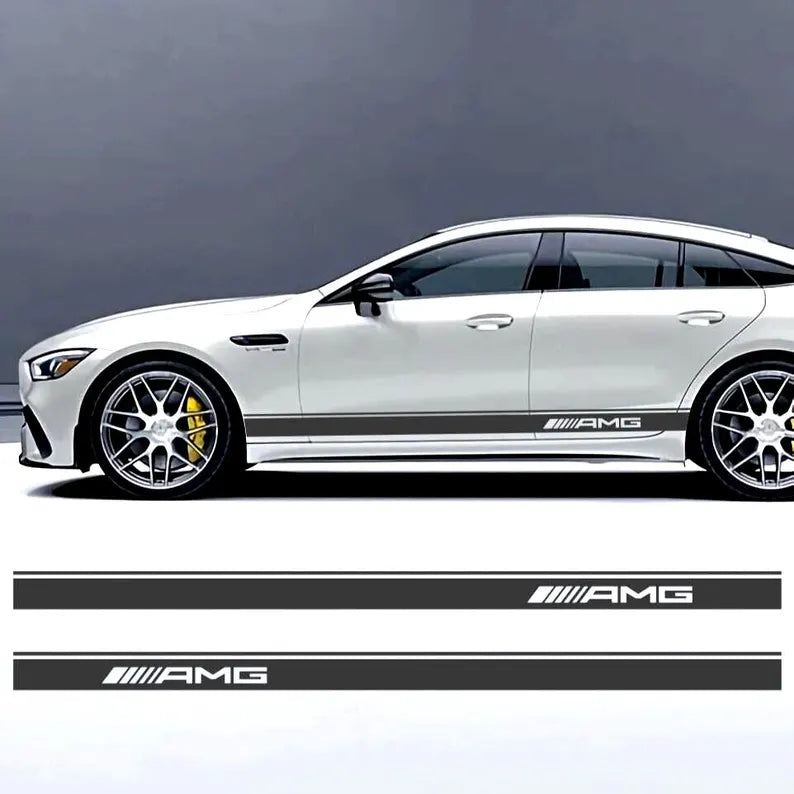 Set 2 Pcs Mercedes AMG Car Stripes. Both sides Premium Stripes Decal Graphics Car, SUV, Van and truck decor | Custom Car Stripes accessories