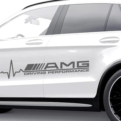 Kit 2 Pcs AMG Driving Performance Both Sides Graphics Emblem Decal Sticker | Mercedes Side Doors Adhesives cut vinyl set decor AMG Lovers