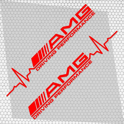 Kit 2 Pcs AMG Driving Performance Both Sides Graphics Emblem Decal Sticker | Mercedes Side Doors Adhesives cut vinyl set decor AMG Lovers