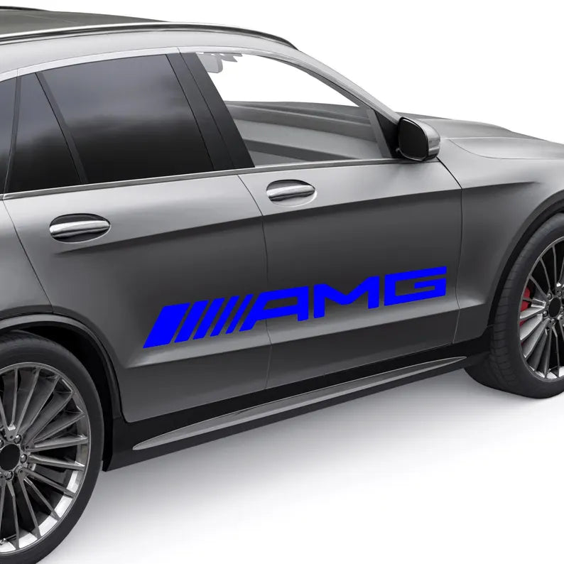 Kit 6 Pcs AMG Emblem Motorsport Graphic Decal Sticker | Set Both sides Premium Stripes Decal Graphics for car, SUV and truck vehicle decor