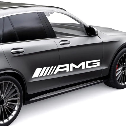 Kit 6 Pcs AMG Emblem Motorsport Graphic Decal Sticker | Set Both sides Premium Stripes Decal Graphics for car, SUV and truck vehicle decor