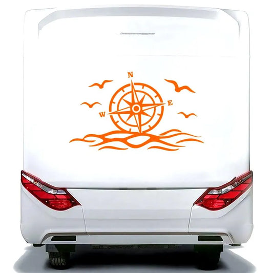 Kit Motorhome Caravan Compass Sea with Birds Sticker | Decals set for Camper Van or Caravan Decor Decals | Camper Adhesive Decor Set