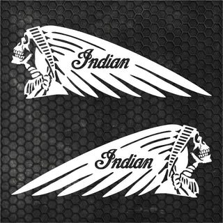 Set 2 Pcs Emblem Vehicle Motorcycle Stickers Indian Skull