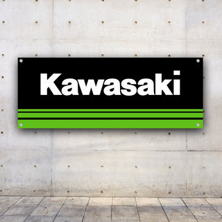 3 Styles Kawasaki Motorbike Brand Sponsor Logo Banner Pvc