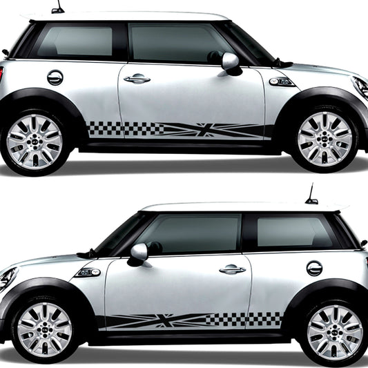2 Pcs Set British Flag Stripe Mini Cooper and Similar vehicle model both sides stripes adhesive British Style Door Decor Racing vinyl Decals