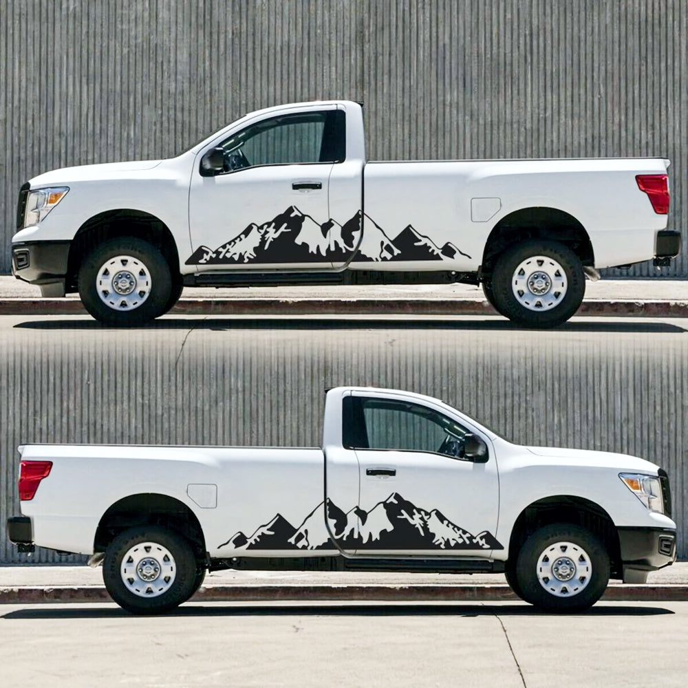 2 Pcs Nature Big Montains Graphics Decal Both Sidesfor any Vehicle Vinyl Stripes RV Car Truck Camper Van Boat Trailer Side Offroad Sticker