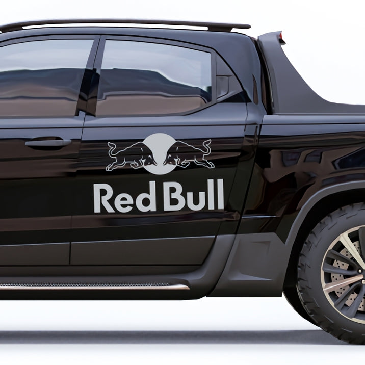 Set 4 Pcs Red Bull Emblem Graphic Energy Drink Sponsor Decals | Motorsport Emblem Decor Kit | Sponsor Decals Sport Race Sport Events Vinyl Adhesives