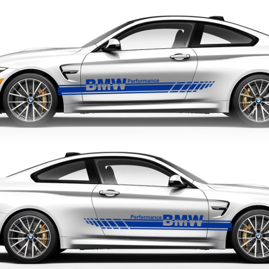 Set 2 Pcs Performance Car Stripes. Both Sides Top Stripes Decal Graphics Car, SUV, Truck Sport Decor Decals | Motorsport Stripes Graphics