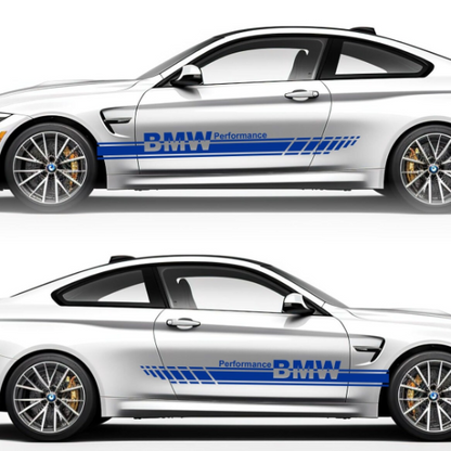 Set 2 Pcs Performance Car Stripes. Both Sides Top Stripes Decal Graphics Car, SUV, Truck Sport Decor Decals | Motorsport Stripes Graphics