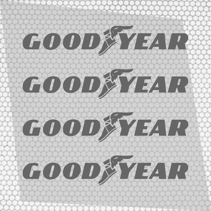 Set 4 HQ Goodyear Tyre Sponsor Vinyl Racing Motorsport Emblem Sticker Decals | Motorcycle Car Vehicle Emblem Decor Kit Racing wrap Adhesives Goodyear Cut vinyl Logo